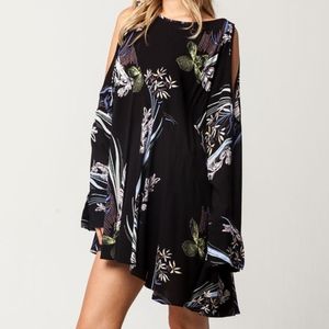 Free People Clear Skies Printed Tunic Black Small